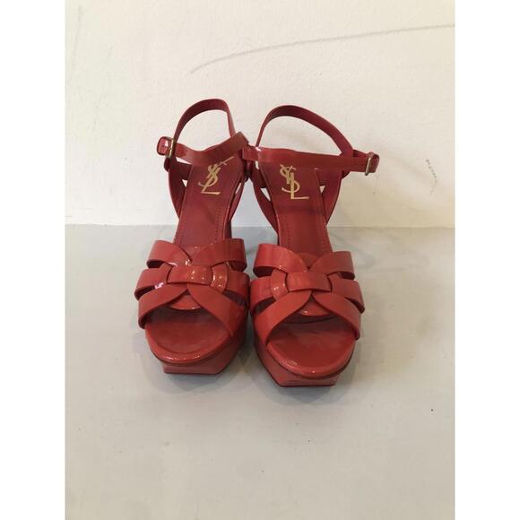 YSL Tribute Red Patent Leather Heels - Picture 1 of 3